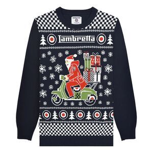 Lambretta Mens AW25 Scooter Christmas Sweater / Navy
